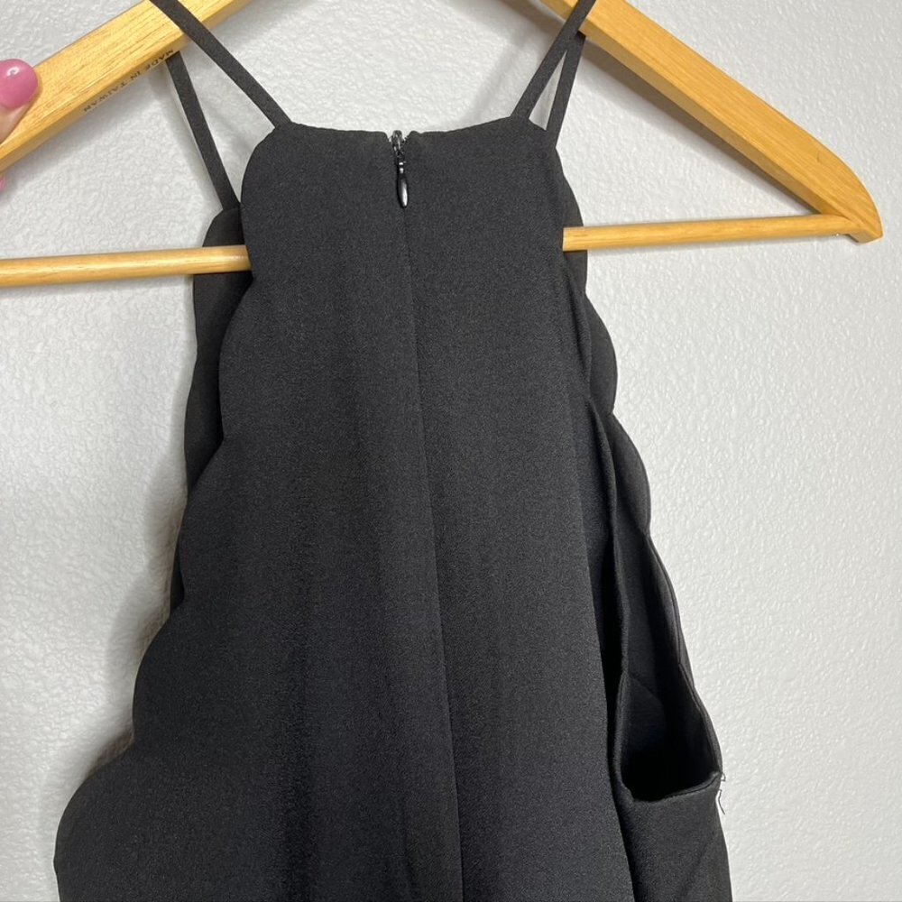 Lulu’s Halter Neck Sleeveless Dress Black Large Scalloped Back Zip L - Picture 6 of 9